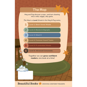 Back cover page of "The Mop" in Meg and Pug, Book 6